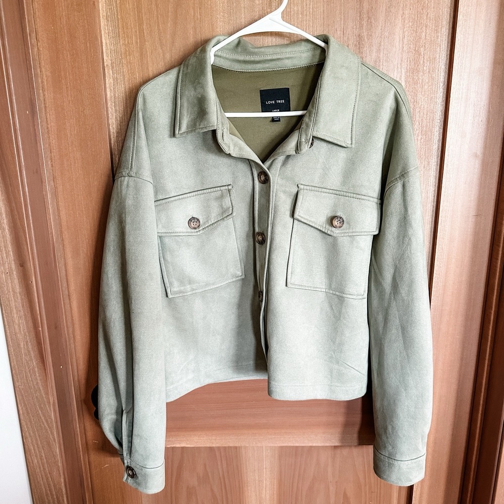 Love‎ Tree Women's Sage Green Shacket Large